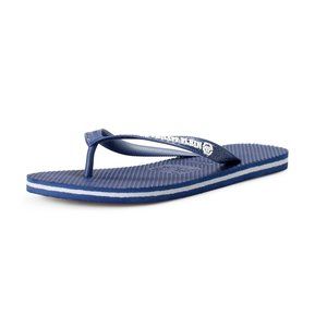 Philipp Plein Men's Navy Blue/Navy Blue Rubber Logo Print Flip Flops Shoes